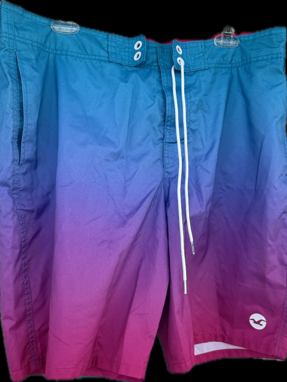 Hollister Swim Shorts Men’s 36 – Blue Purple Pink Ombre – NWOT – Beach Ready